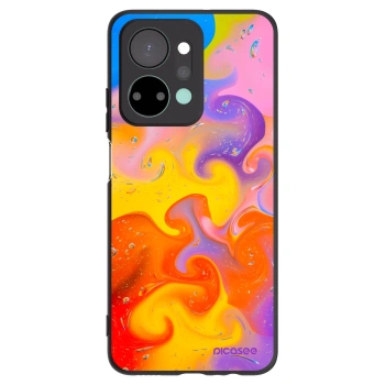 Picasee silikonowe czarne etui na Honor X7a - Bubbles