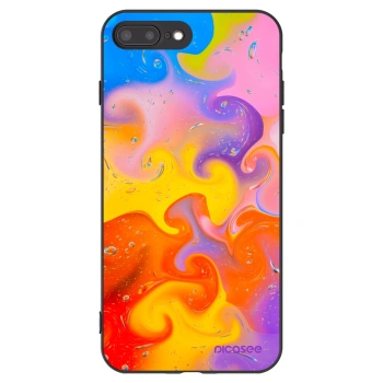 Picasee silikonowe czarne etui na Apple iPhone 8 Plus - Bubbles