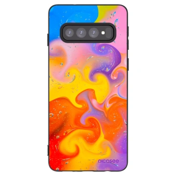 Picasee silikonowe czarne etui na Samsung Galaxy S10 G973 - Bubbles
