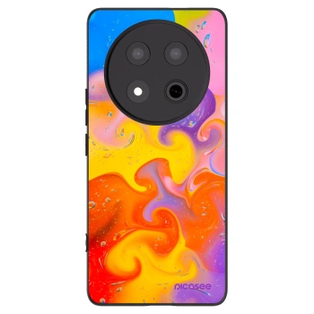 Picasee silikonowe czarne etui na Honor Magic7 Lite 5G - Bubbles