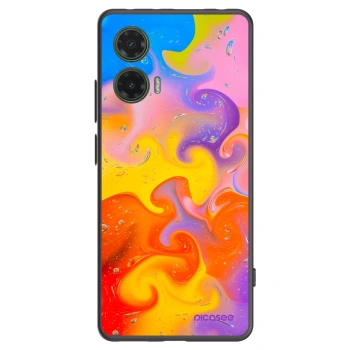 Picasee silikonowe czarne etui na Motorola Moto G35 5G - Bubbles