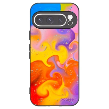 Picasee silikonowe czarne etui na Google Pixel 9 Pro - Bubbles