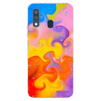 Picasee silikonowe przeźroczyste etui na Samsung Galaxy A40 A405F - Bubbles