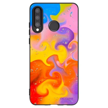Picasee silikonowe czarne etui na Huawei P30 Lite - Bubbles