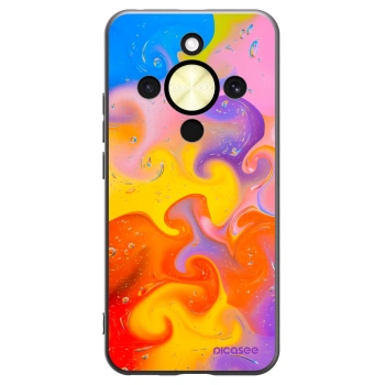 Picasee silikonowe czarne etui na Honor Magic8 Lite 5G - Bubbles