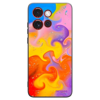 Picasee silikonowe czarne etui na Motorola Edge 60 Neo 5G - Bubbles