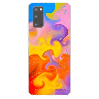 Picasee silikonowe przeźroczyste etui na Samsung Galaxy S20 G980F - Bubbles