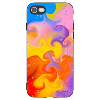 Picasee silikonowe czarne etui na Apple iPhone SE 2020 - Bubbles