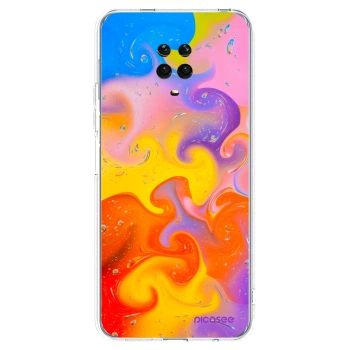 Picasee silikonowe przeźroczyste etui na Xiaomi Redmi Note 9 Pro - Bubbles