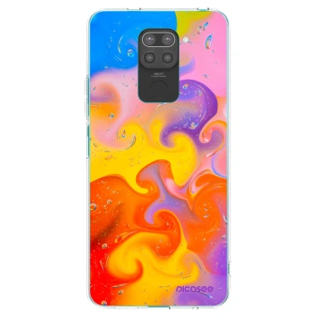 Picasee silikonowe czarne etui na Xiaomi Redmi Note 9 - Bubbles