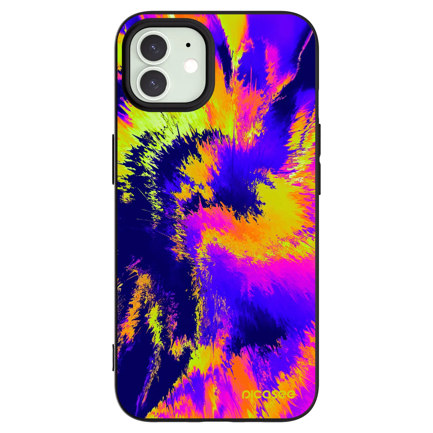 Picasee silikonowe czarne etui na Apple iPhone 12 - Burn