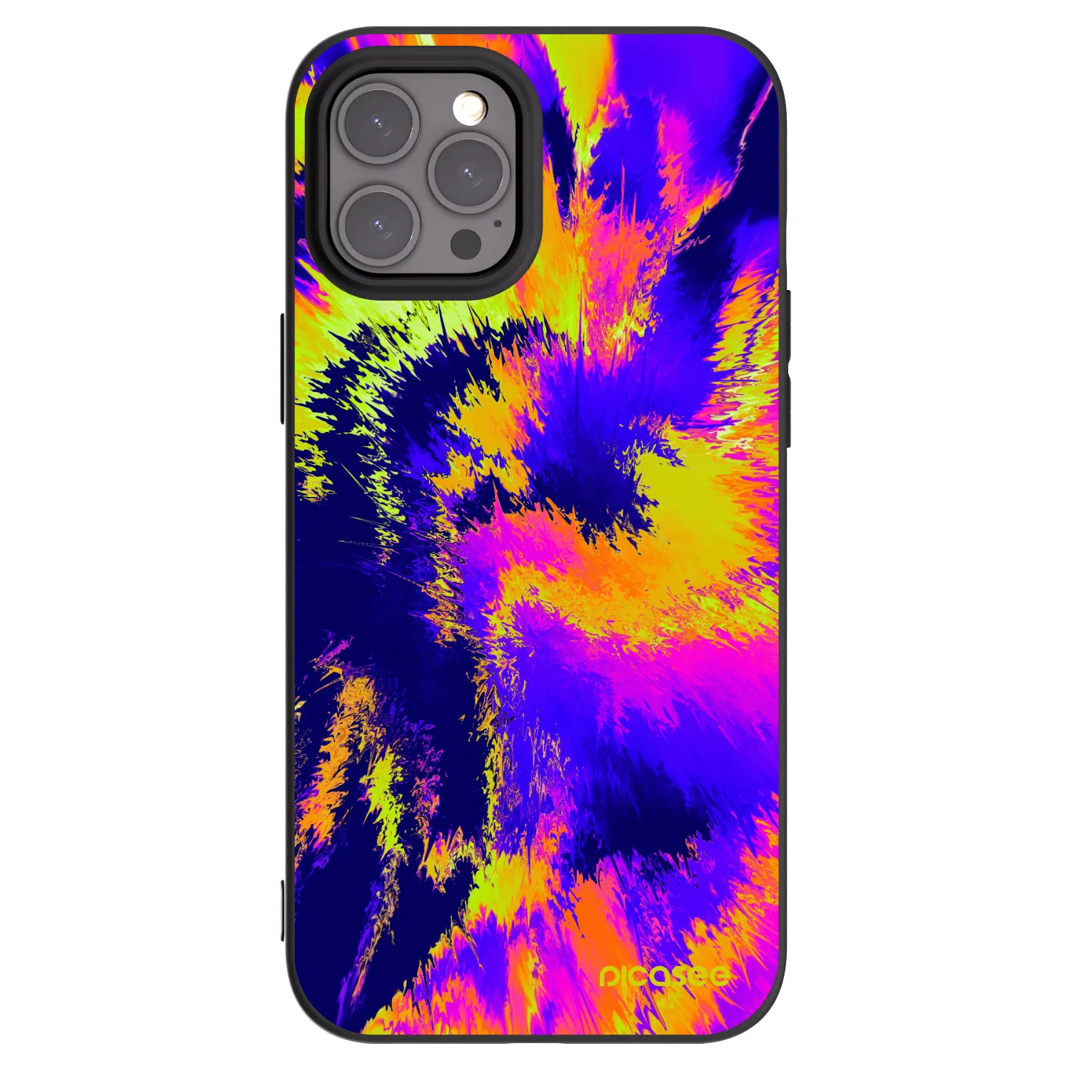 Picasee silikonowe czarne etui na Apple iPhone 12 Pro Max - Burn