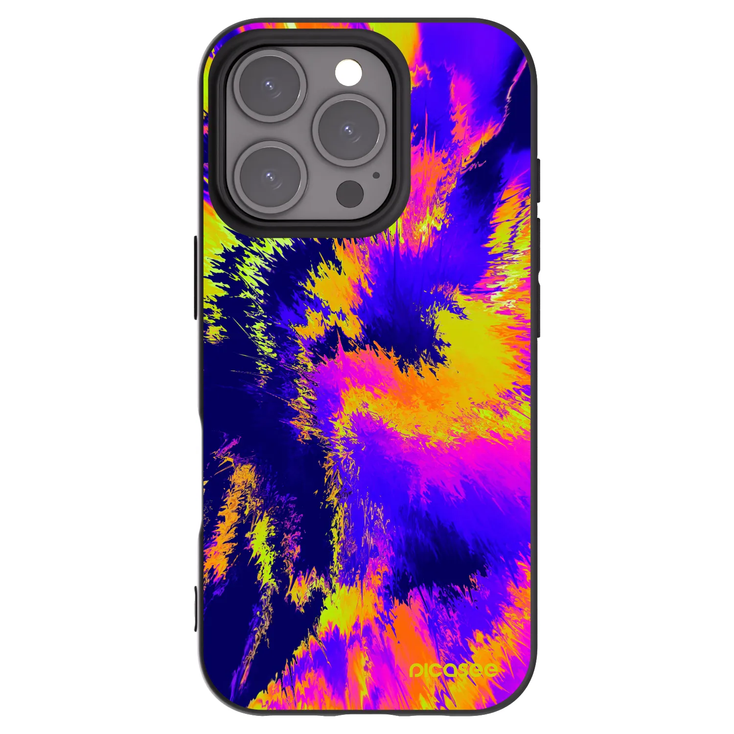 Picasee silikonowe czarne etui na Apple iPhone 16 Pro - Burn