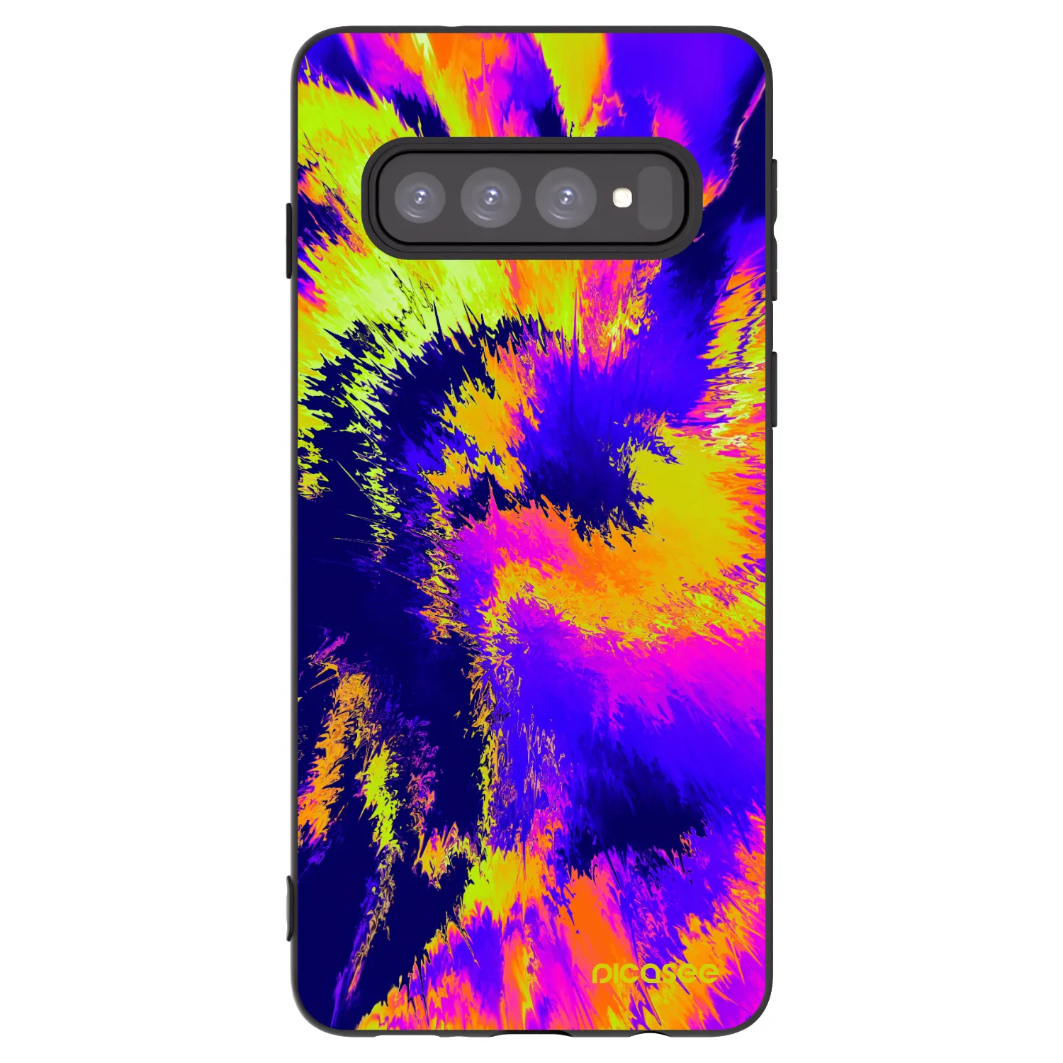 Picasee silikonowe czarne etui na Samsung Galaxy S10 G973 - Burn
