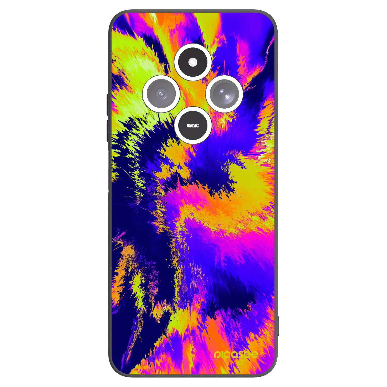 Picasee silikonowe czarne etui na Xiaomi Redmi 14C - Burn