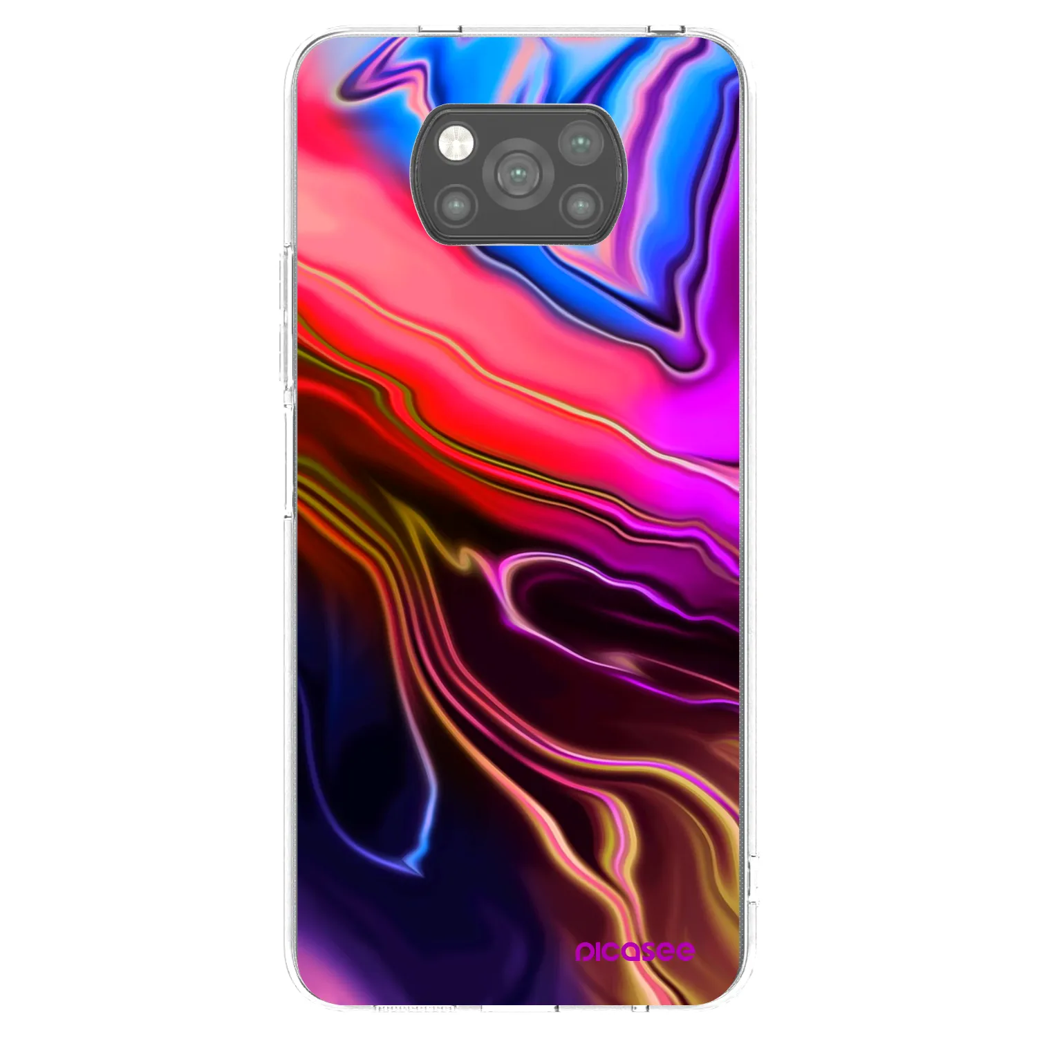 Picasee silikonowe czarne etui na Xiaomi Poco X3 - Electric