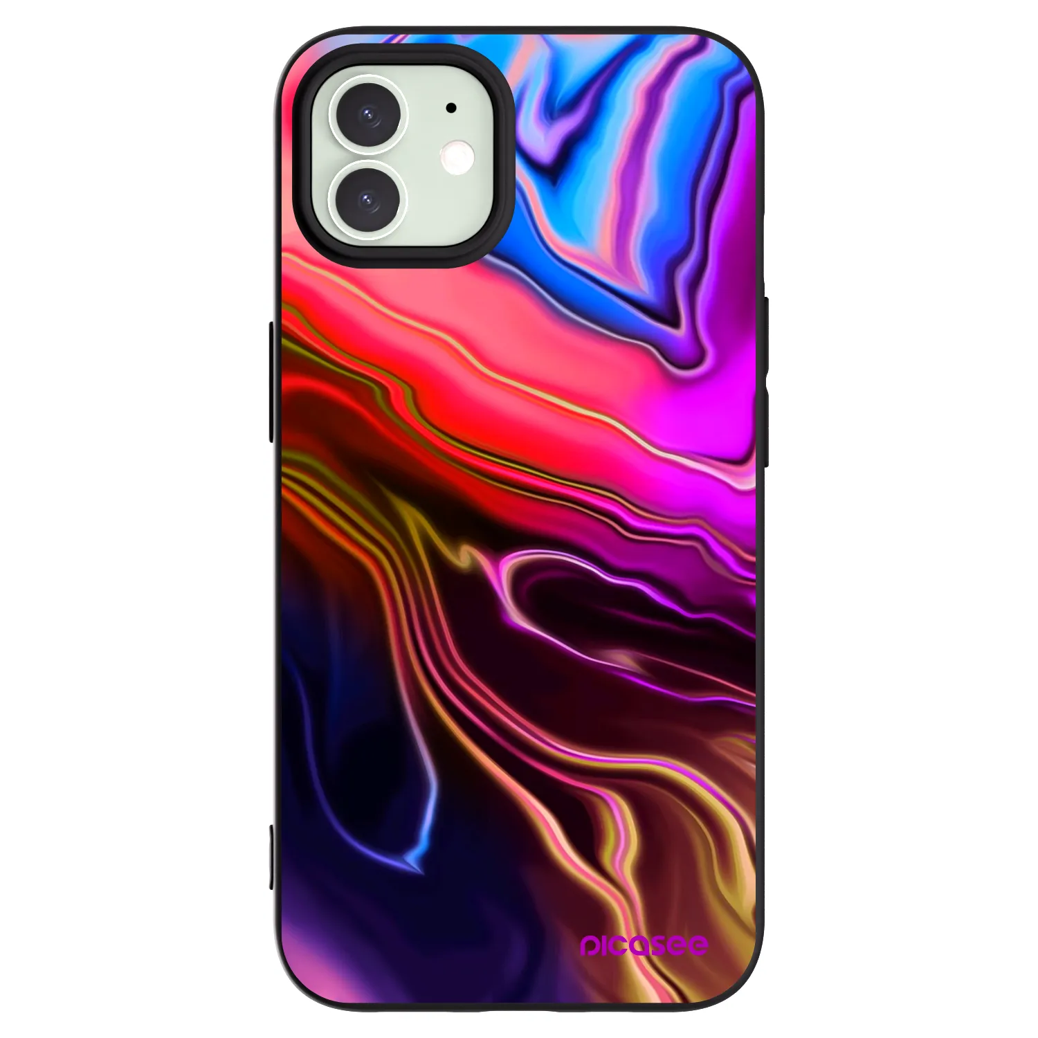 Picasee silikonowe czarne etui na Apple iPhone 12 Pro - Electric