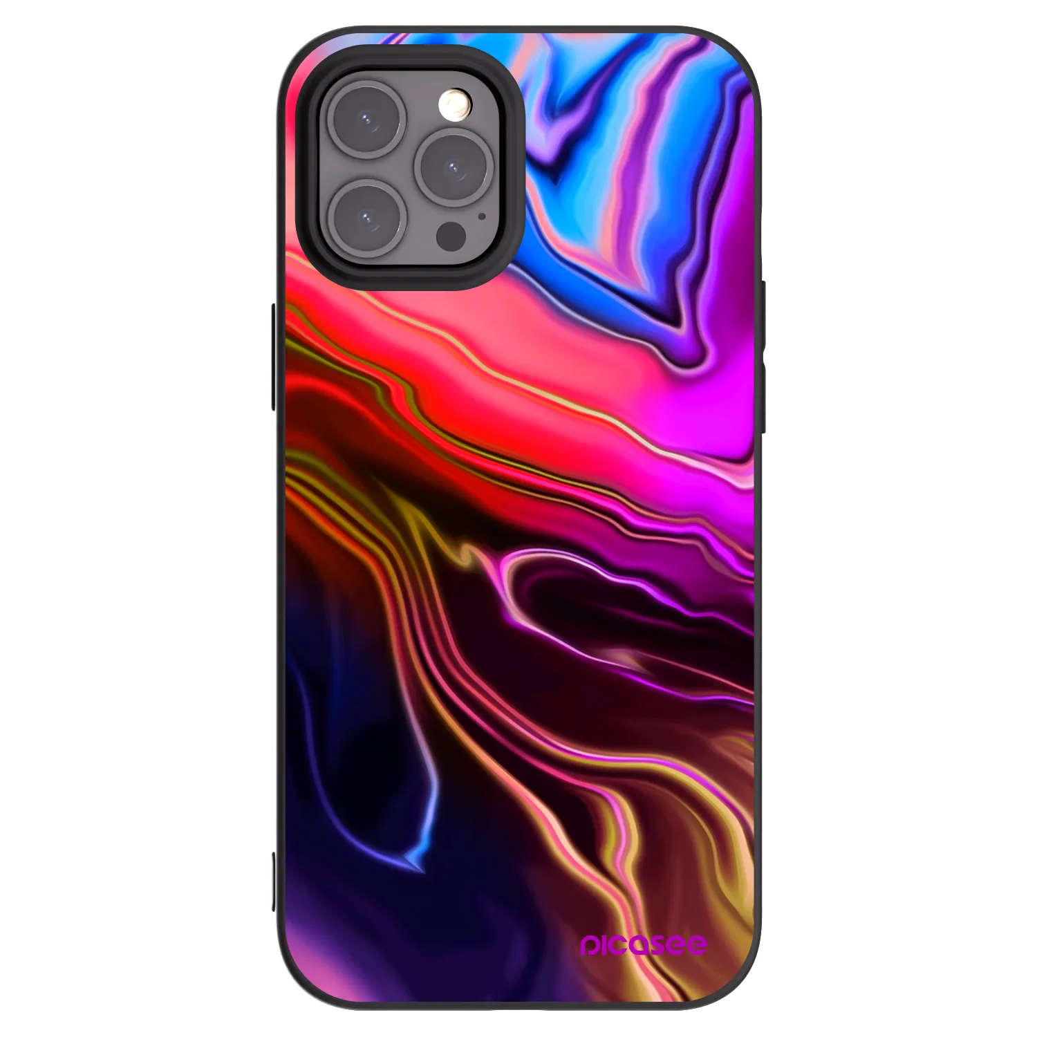 Picasee silikonowe czarne etui na Apple iPhone 12 Pro Max - Electric