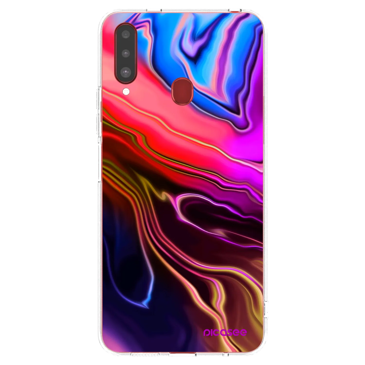 Picasee silikonowe przeźroczyste etui na Samsung Galaxy A20s - Electric