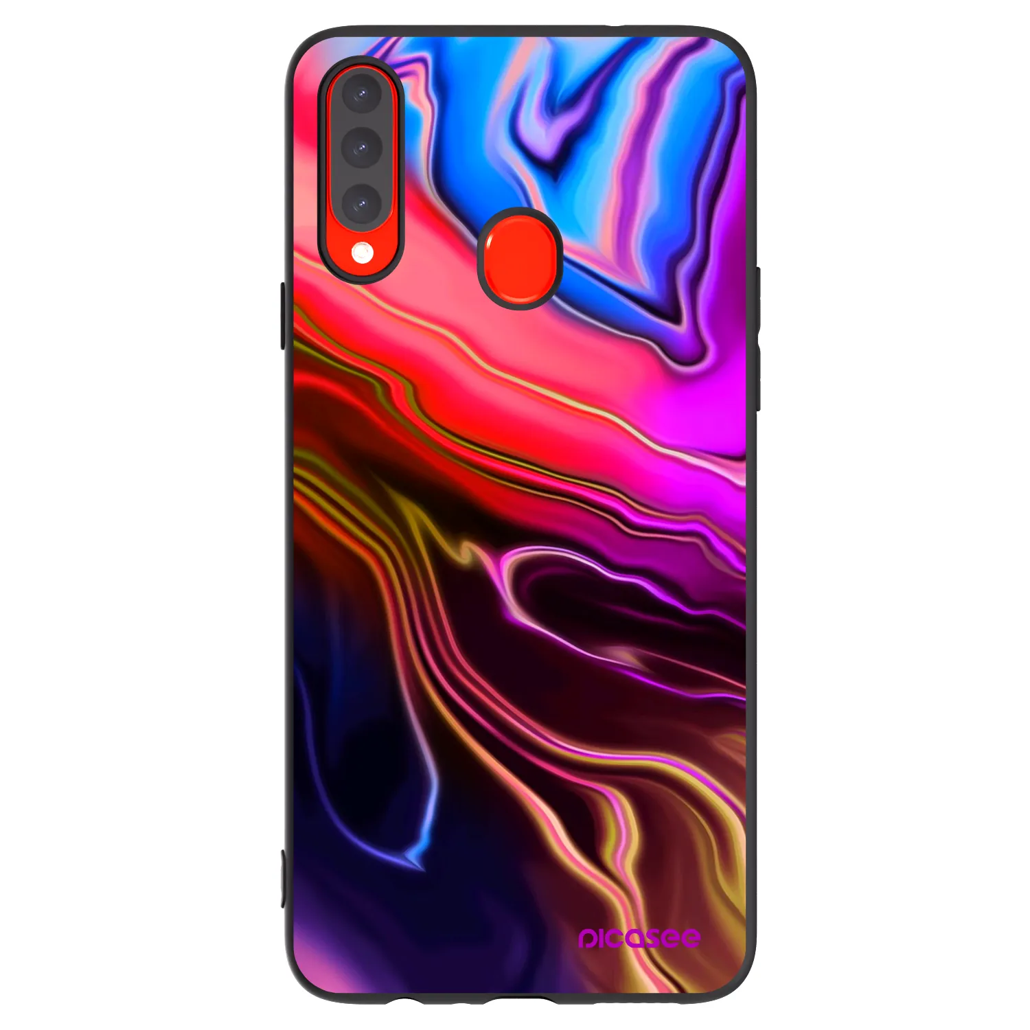 Picasee silikonowe czarne etui na Samsung Galaxy A20s - Electric