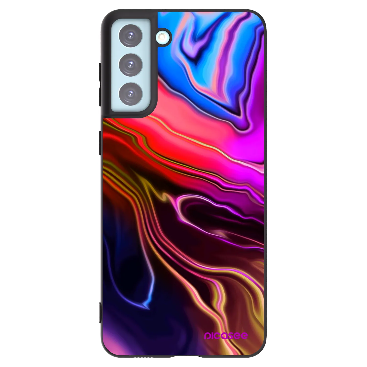 Picasee silikonowe czarne etui na Samsung Galaxy S21+ 5G G996F - Electric