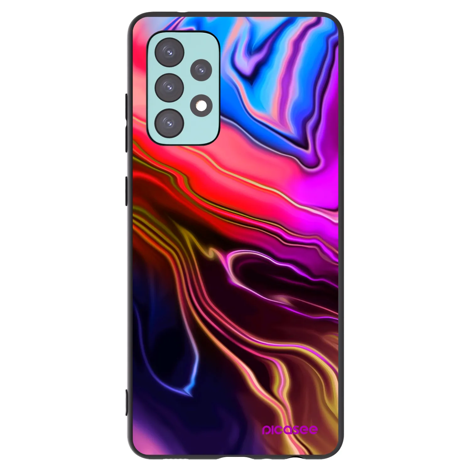 Picasee silikonowe czarne etui na Samsung Galaxy A72 A725F - Electric