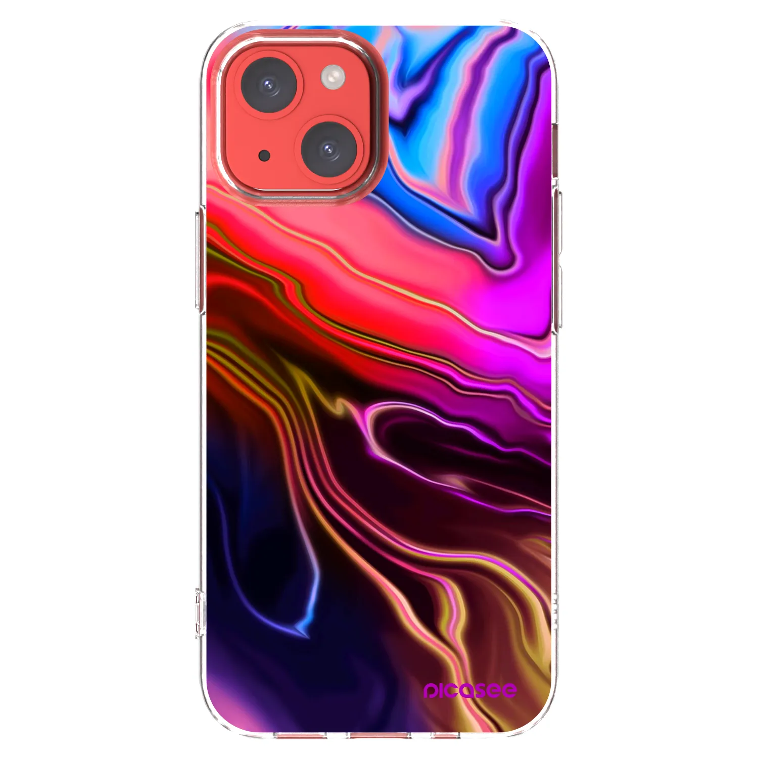 Picasee silikonowe przeźroczyste etui na Apple iPhone 13 mini - Electric