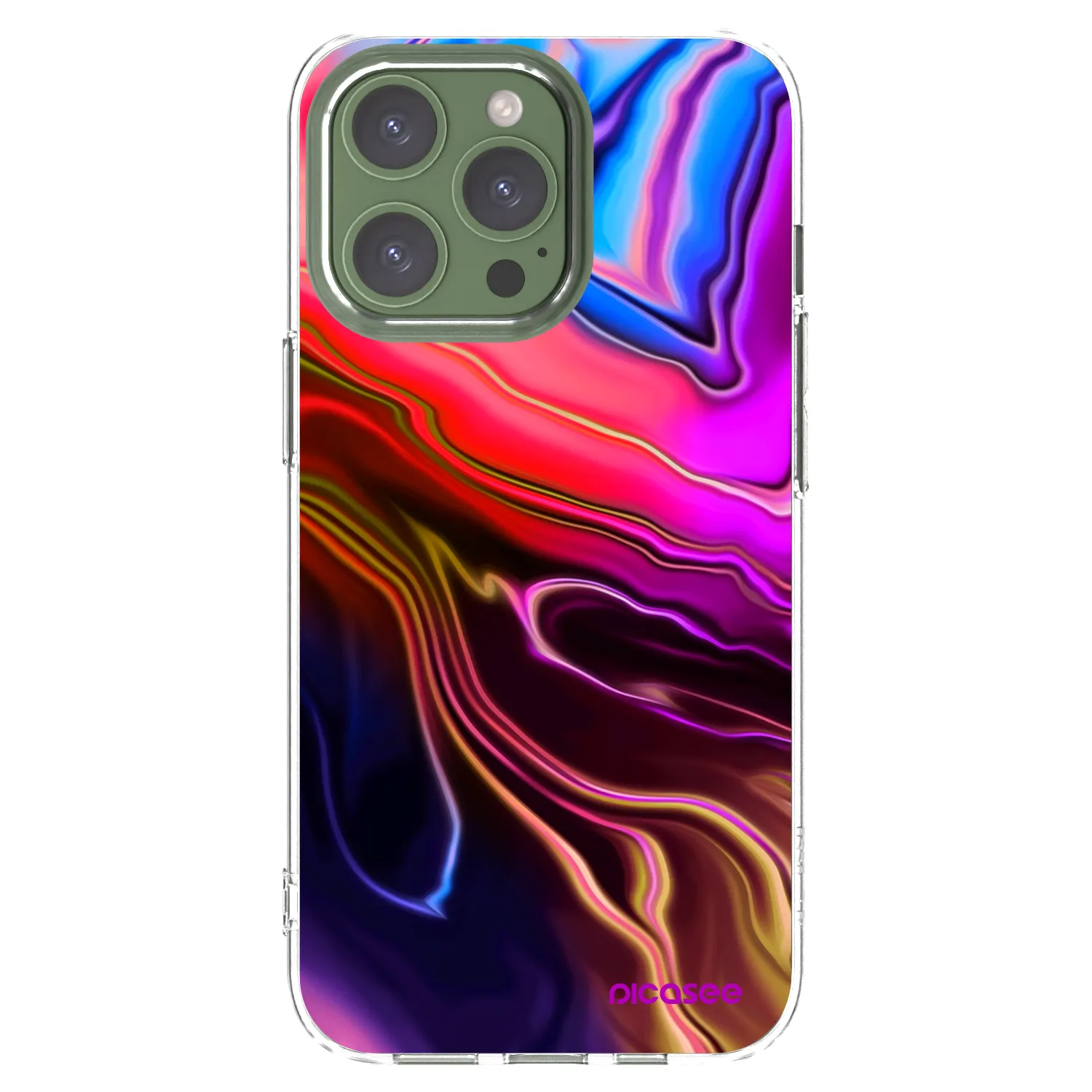 Picasee silikonowe przeźroczyste etui na Apple iPhone 13 Pro - Electric