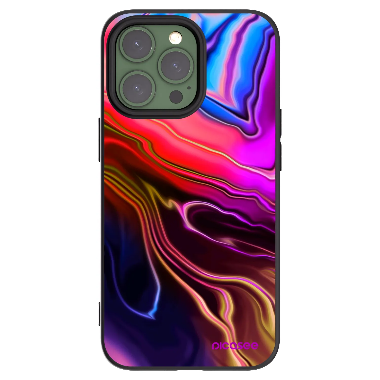 Picasee silikonowe czarne etui na Apple iPhone 13 Pro - Electric