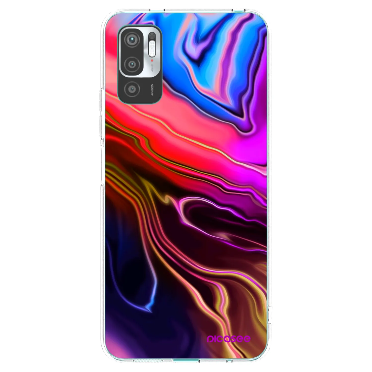 Picasee silikonowe przeźroczyste etui na Xiaomi Redmi Note 10 5G - Electric