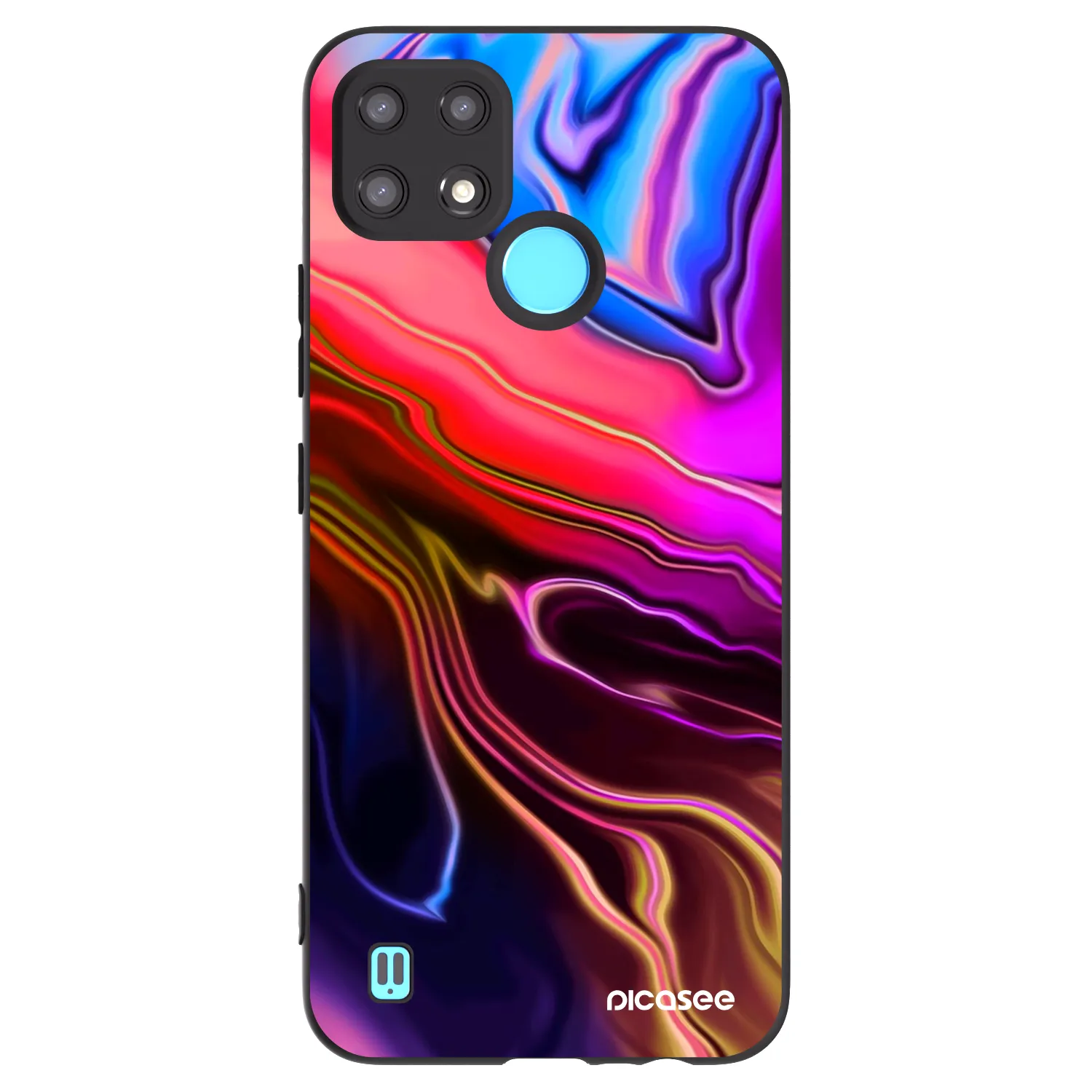 Picasee silikonowe czarne etui na Realme C21 - Electric