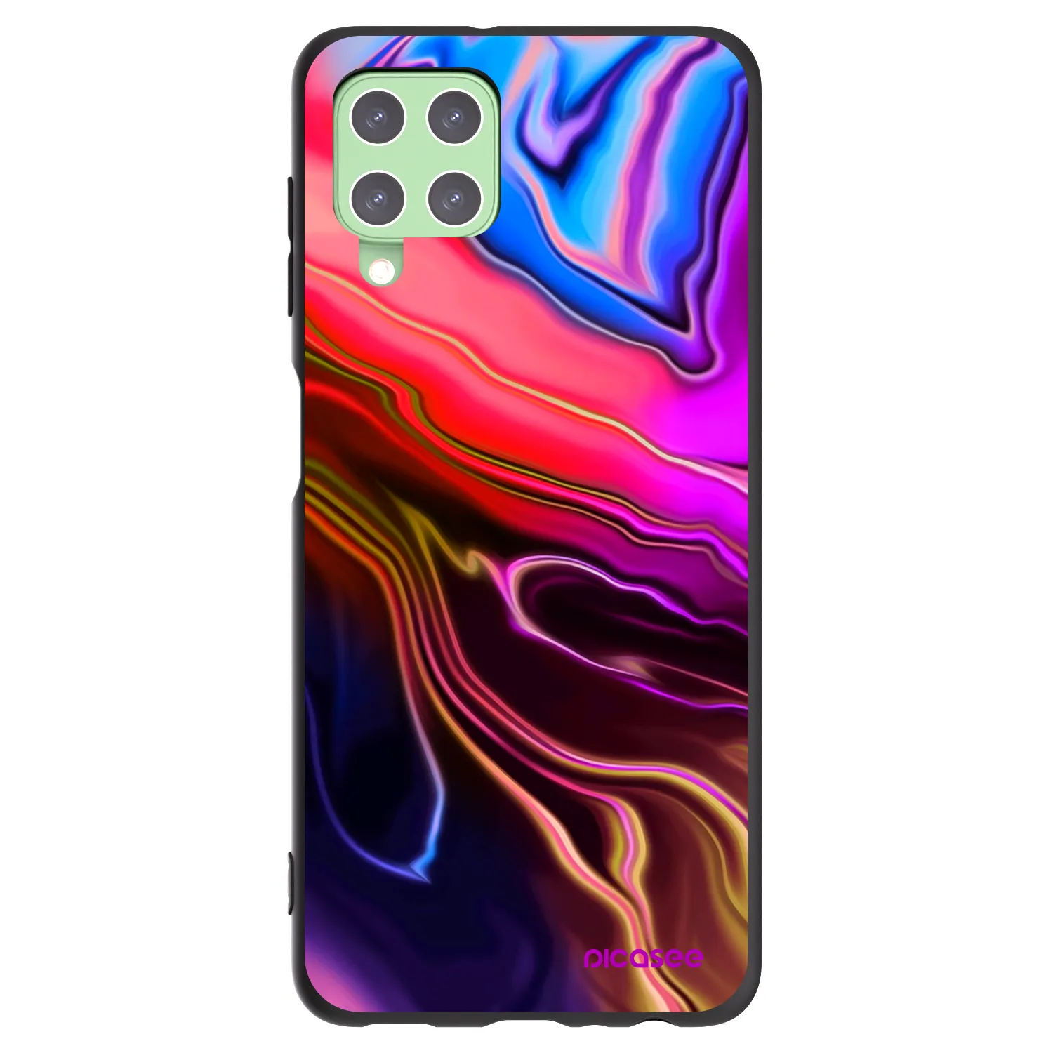 Picasee silikonowe czarne etui na Samsung Galaxy A22 A225F 4G - Electric