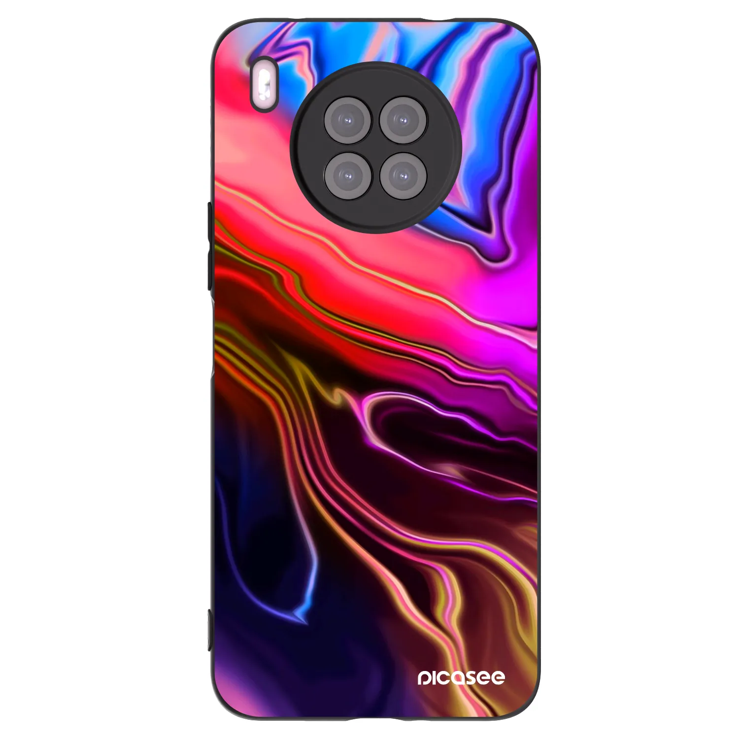Picasee silikonowe czarne etui na Huawei Nova 8i - Electric