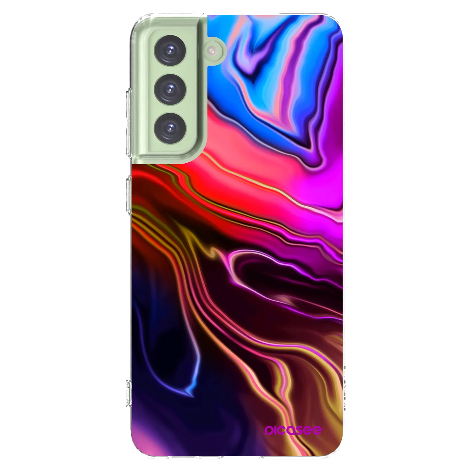 Picasee silikonowe przeźroczyste etui na Samsung Galaxy S21 FE 5G - Electric