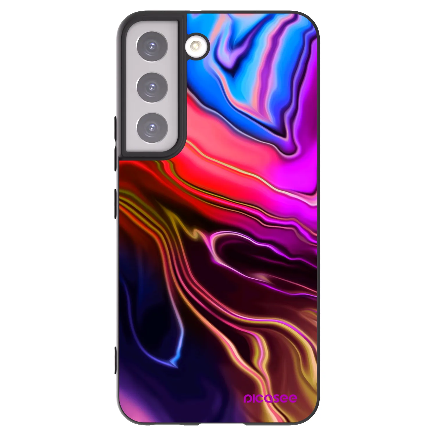 Picasee silikonowe czarne etui na Samsung Galaxy S22 5G - Electric