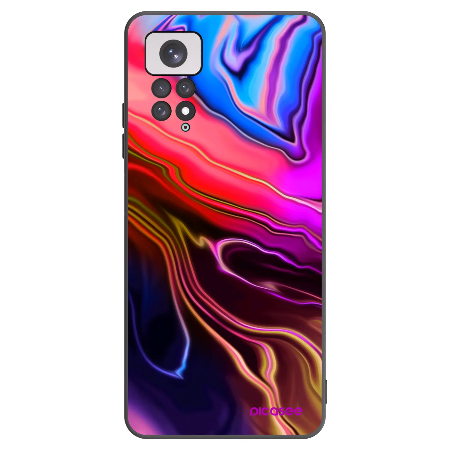 Picasee silikonowe czarne etui na Xiaomi Redmi Note 11 - Electric
