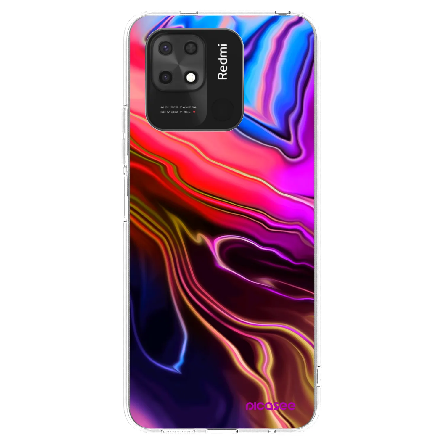 Picasee silikonowe przeźroczyste etui na Xiaomi Redmi 10C - Electric