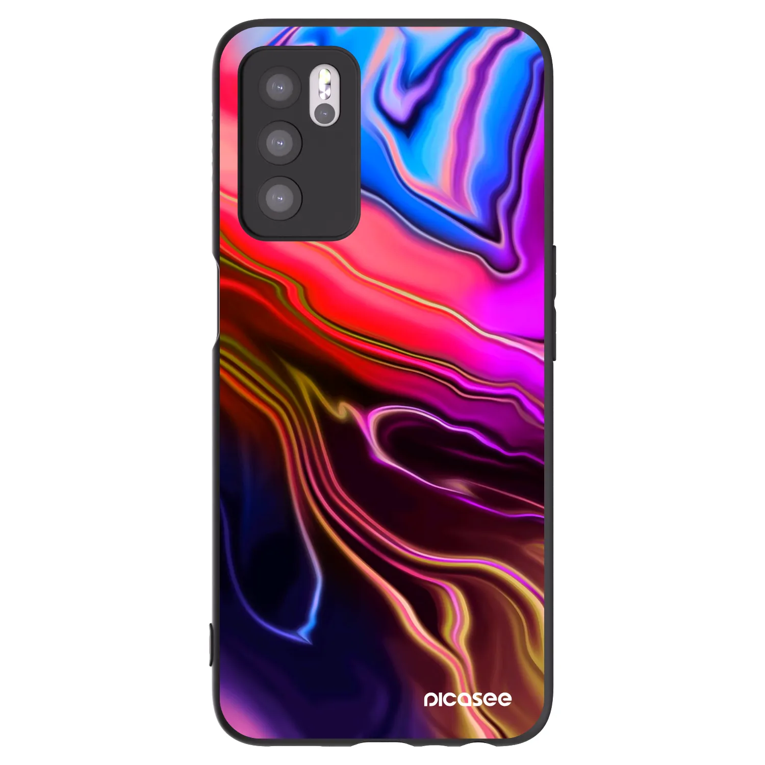 Picasee silikonowe czarne etui na OPPO A16s - Electric