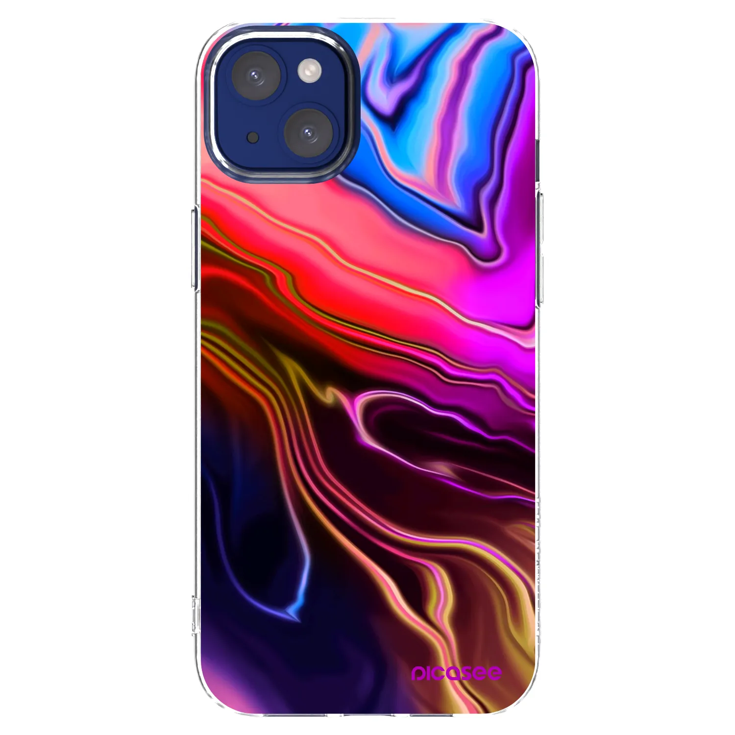 Picasee silikonowe przeźroczyste etui na Apple iPhone 14 Plus - Electric