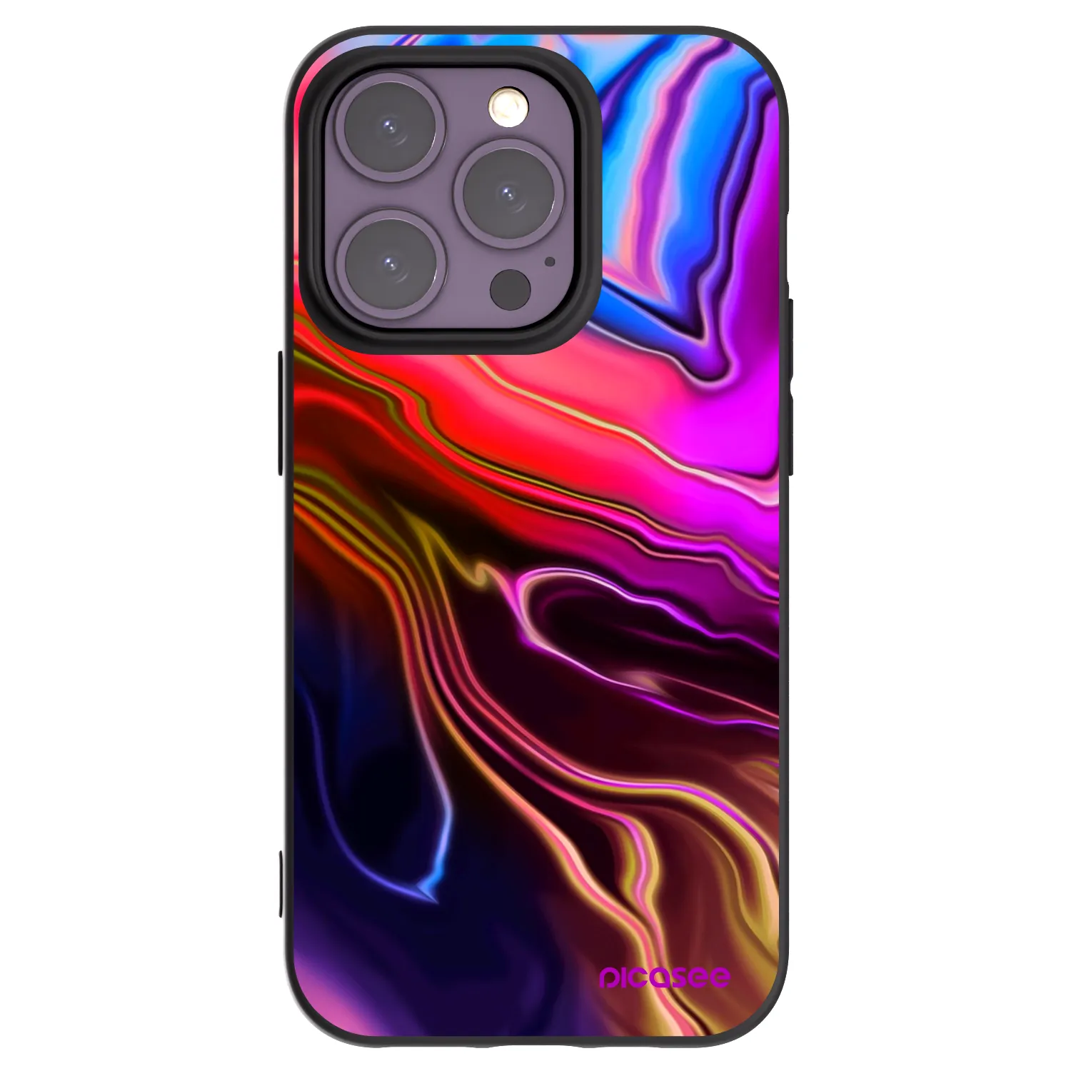 Picasee silikonowe czarne etui na Apple iPhone 14 Pro - Electric