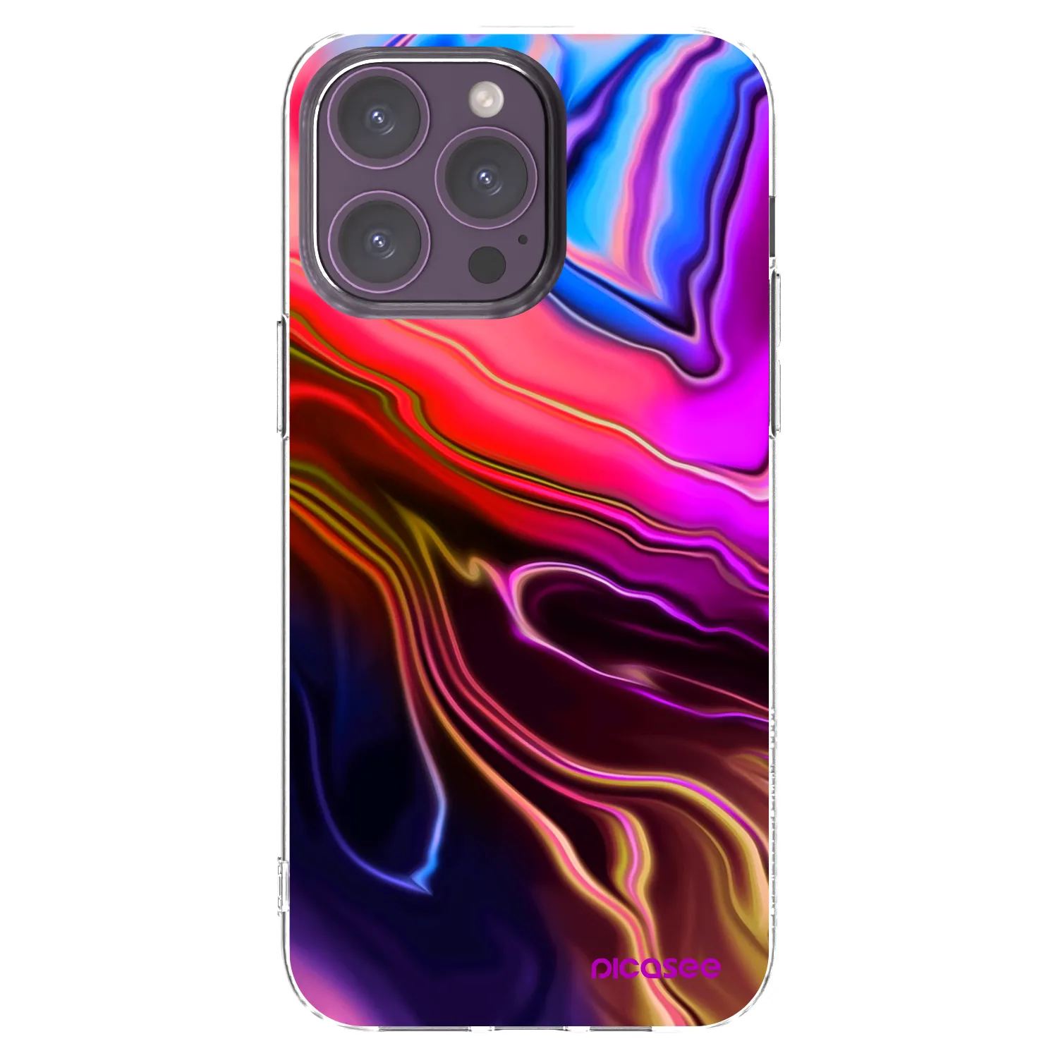 Picasee silikonowe przeźroczyste etui na Apple iPhone 14 Pro Max - Electric