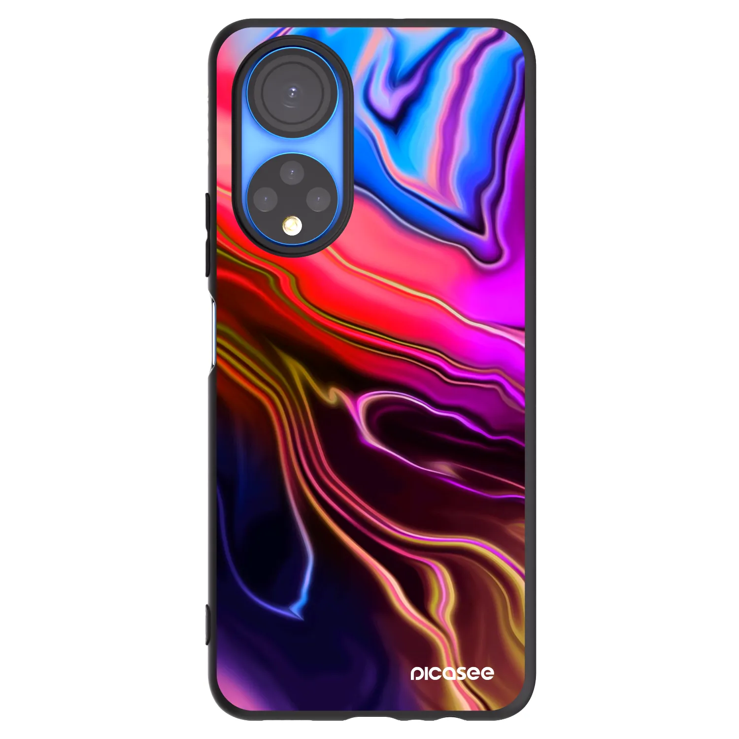 Picasee silikonowe czarne etui na Honor X7 - Electric