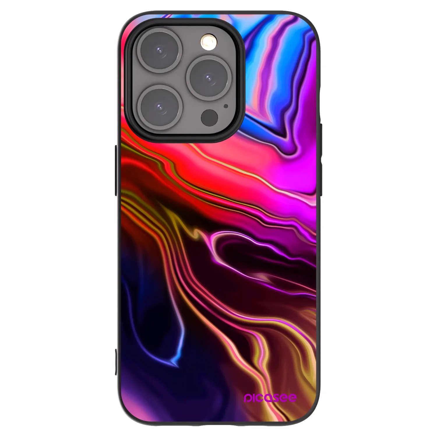 Picasee silikonowe czarne etui na Apple iPhone 15 Pro - Electric