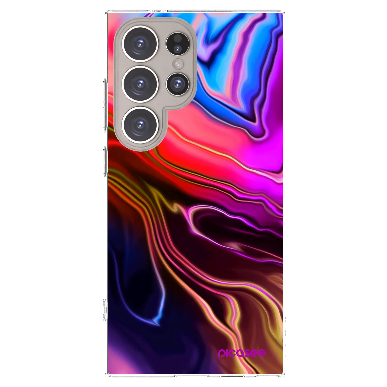 Picasee silikonowe przeźroczyste etui na Samsung Galaxy S24 Ultra S928B 5G - Electric