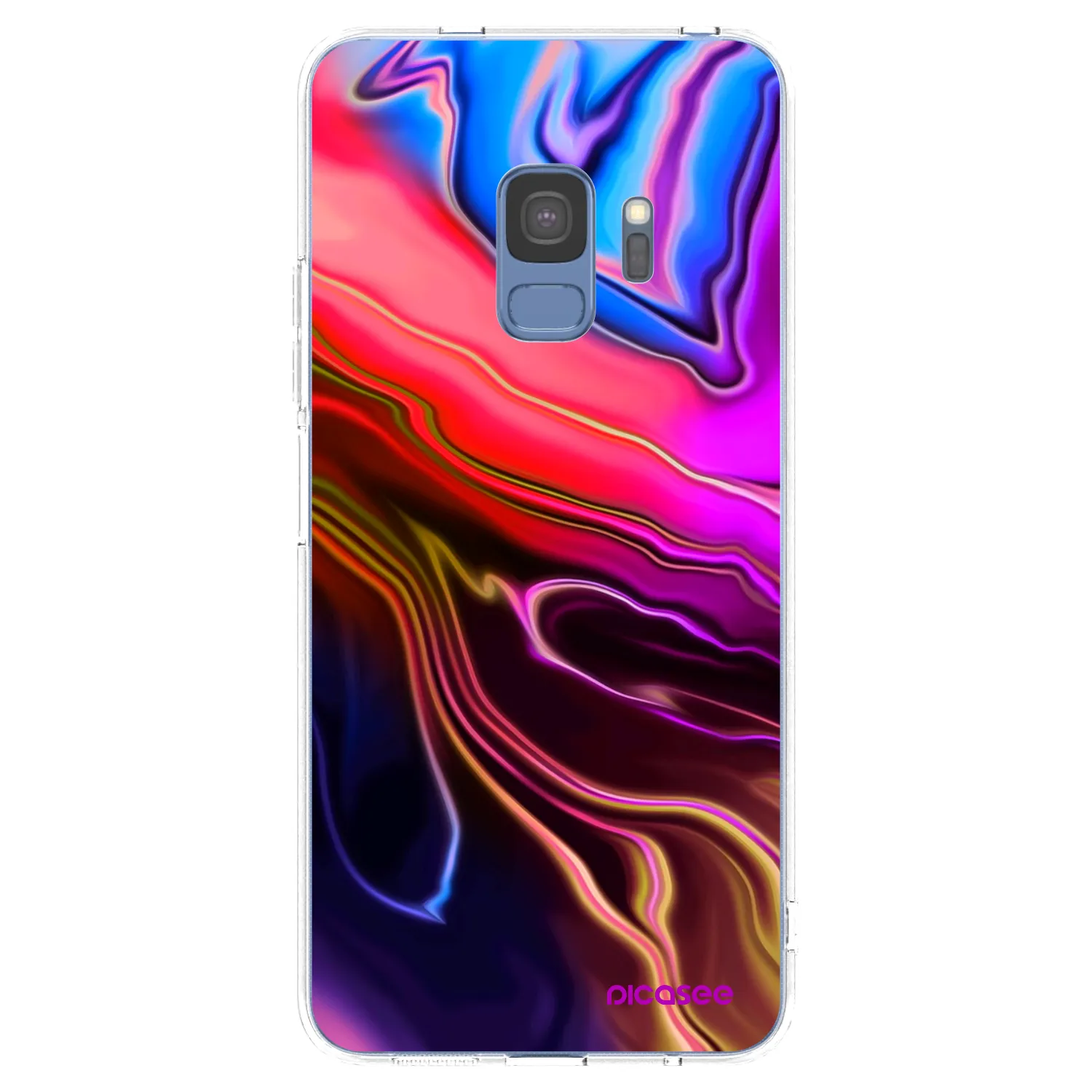 Picasee silikonowe przeźroczyste etui na Samsung Galaxy S9 G960F - Electric