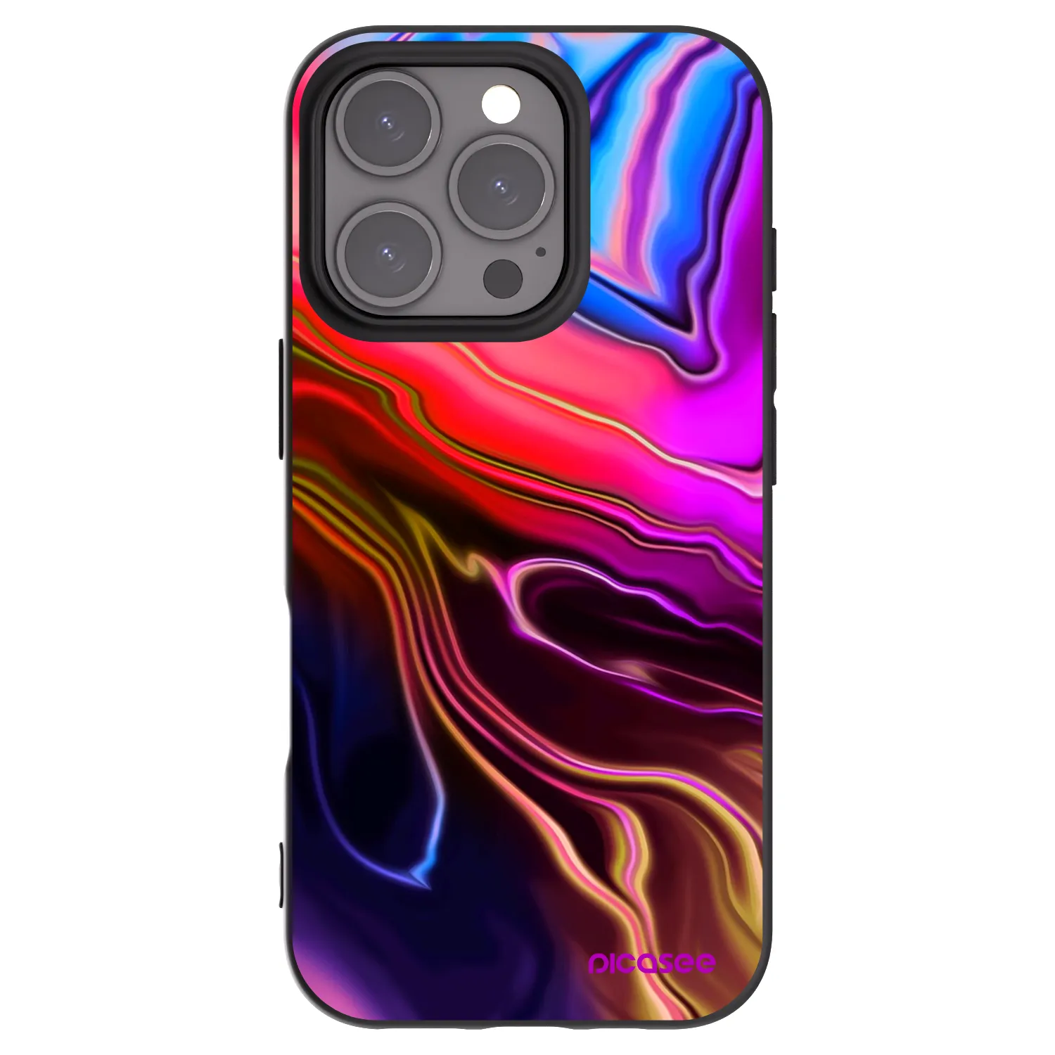 Picasee silikonowe czarne etui na Apple iPhone 16 Pro - Electric