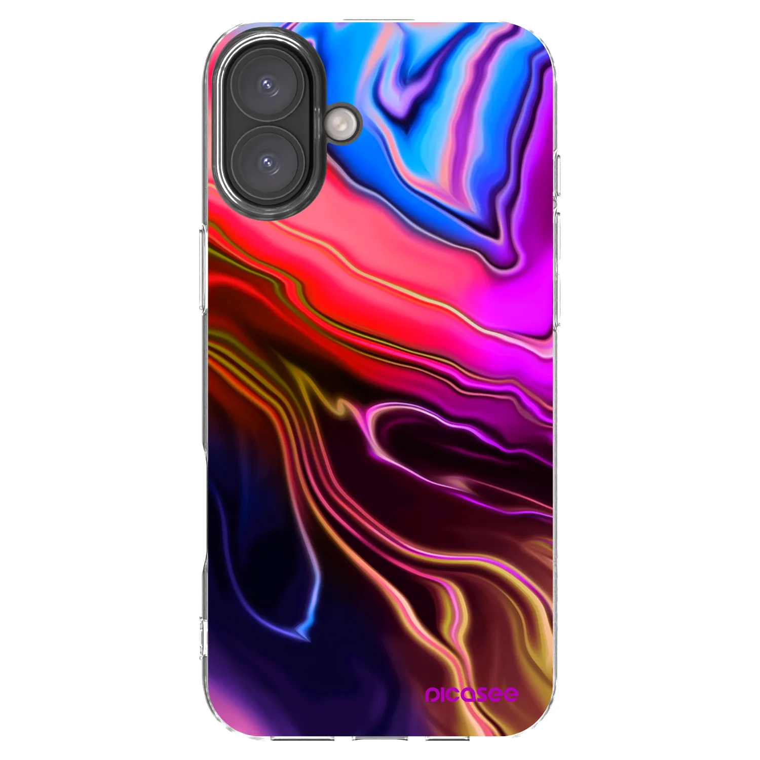 Picasee silikonowe przeźroczyste etui na Apple iPhone 16 Plus - Electric