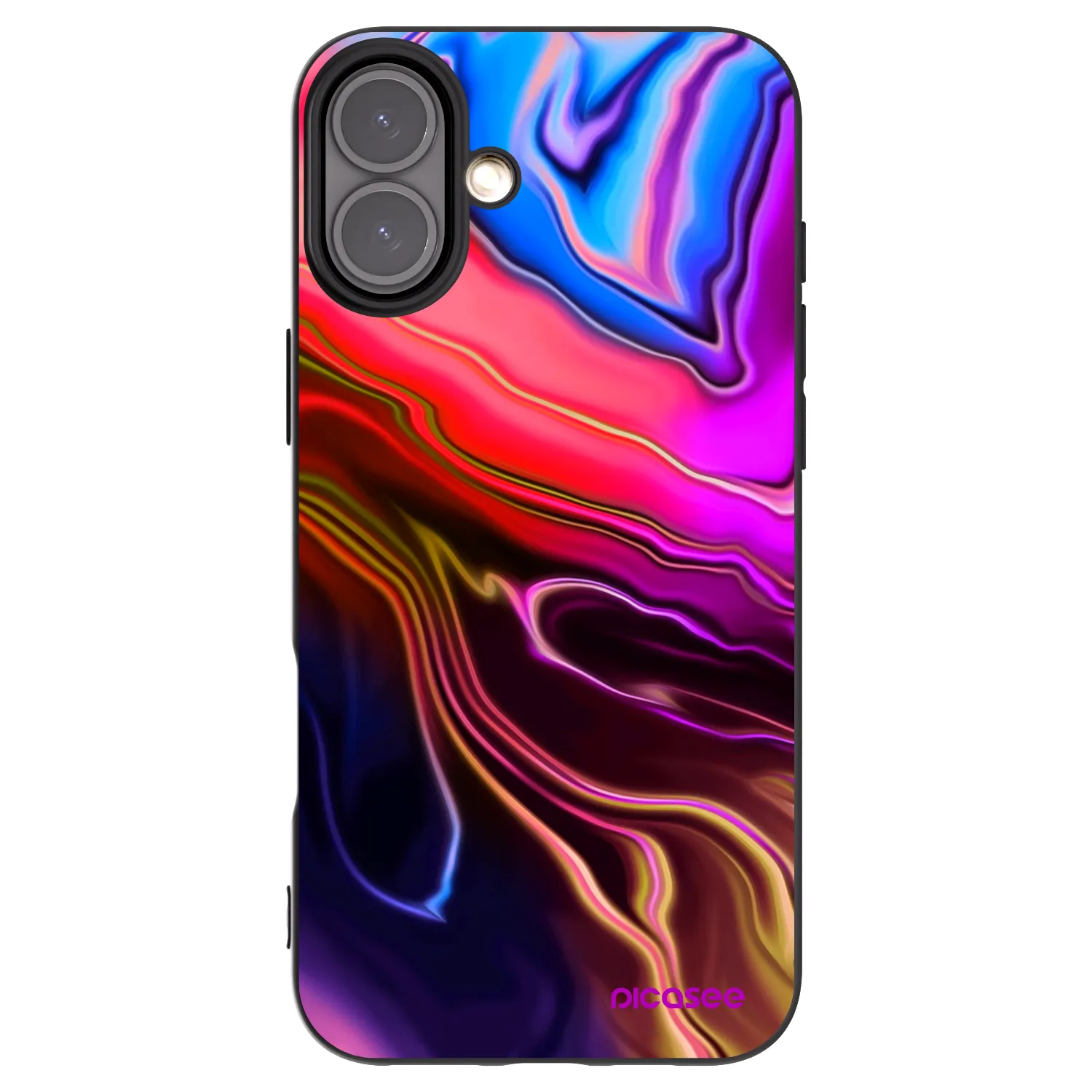 Picasee silikonowe czarne etui na Apple iPhone 16 Plus - Electric