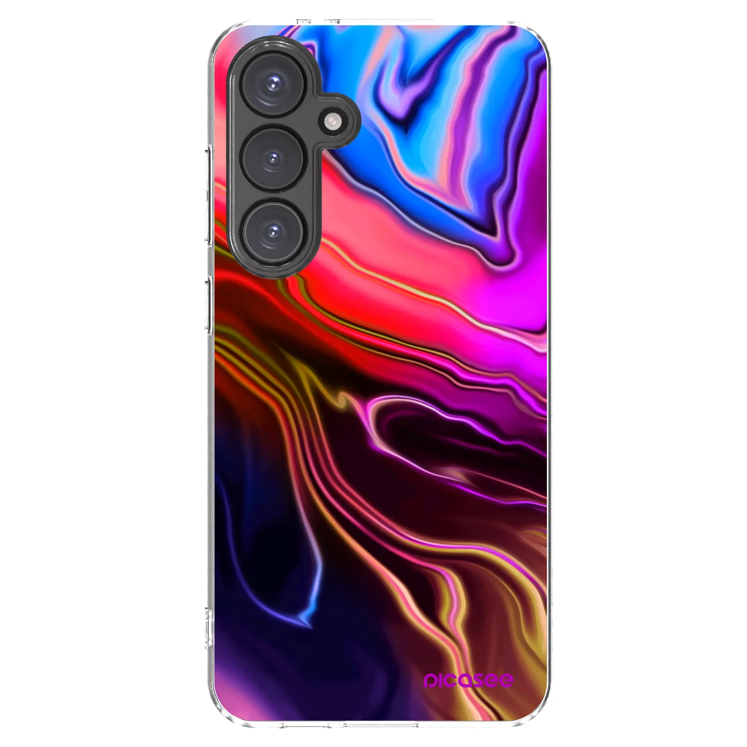Picasee silikonowe przeźroczyste etui na Samsung Galaxy S24 FE S721B - Electric