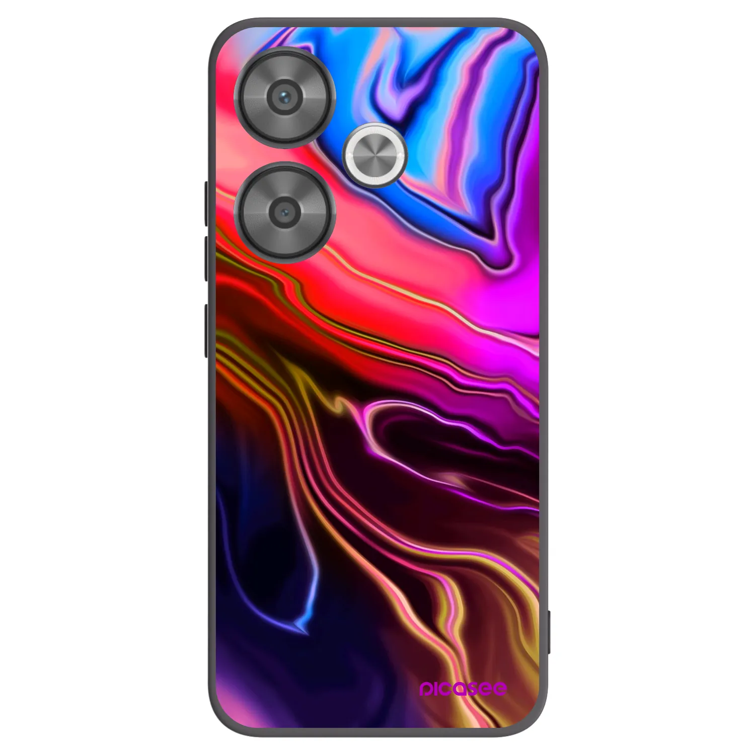 Picasee silikonowe czarne etui na Xiaomi Poco F6 - Electric